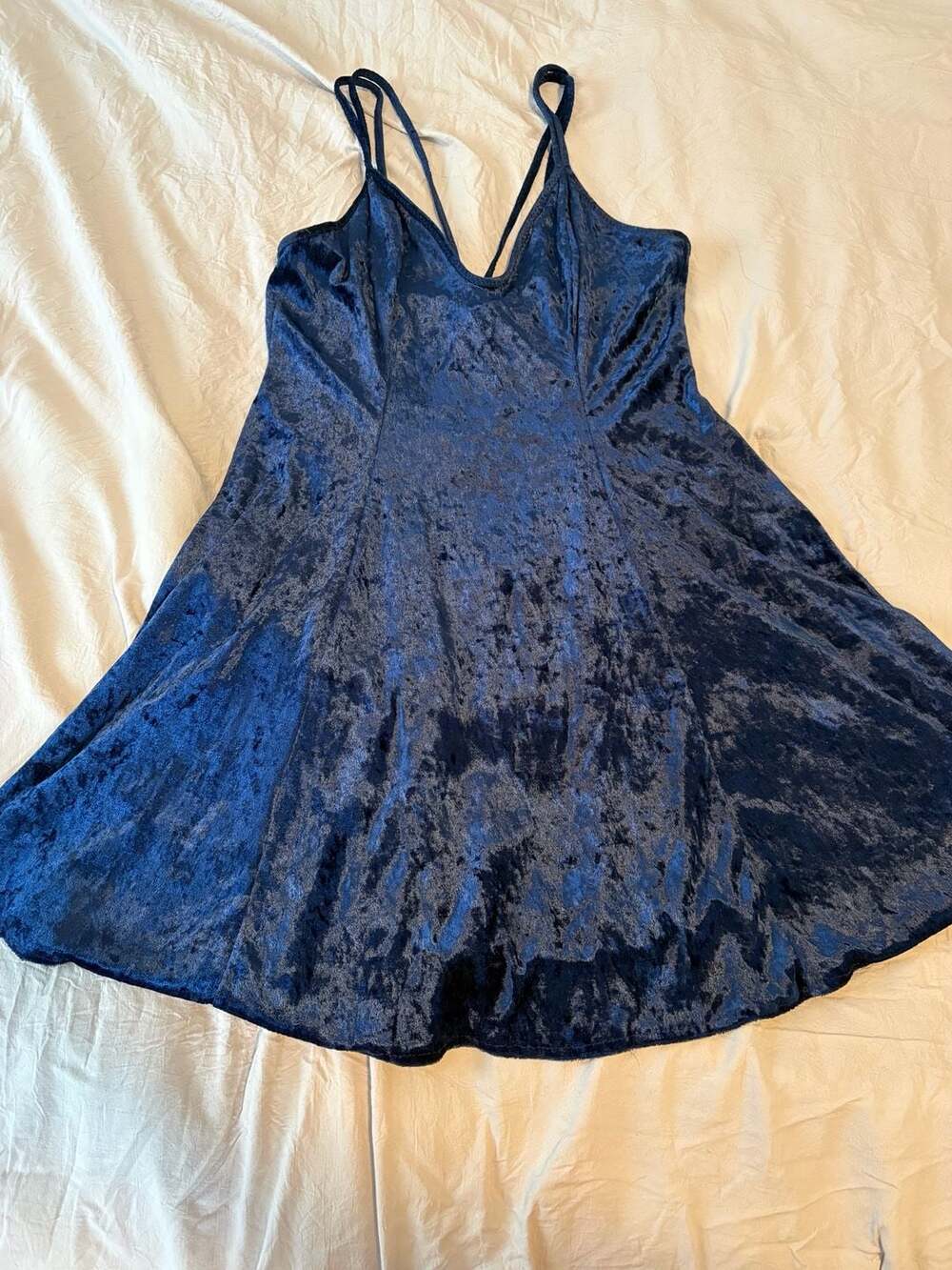 Petra Fashions Velvet Dress Size M Blue